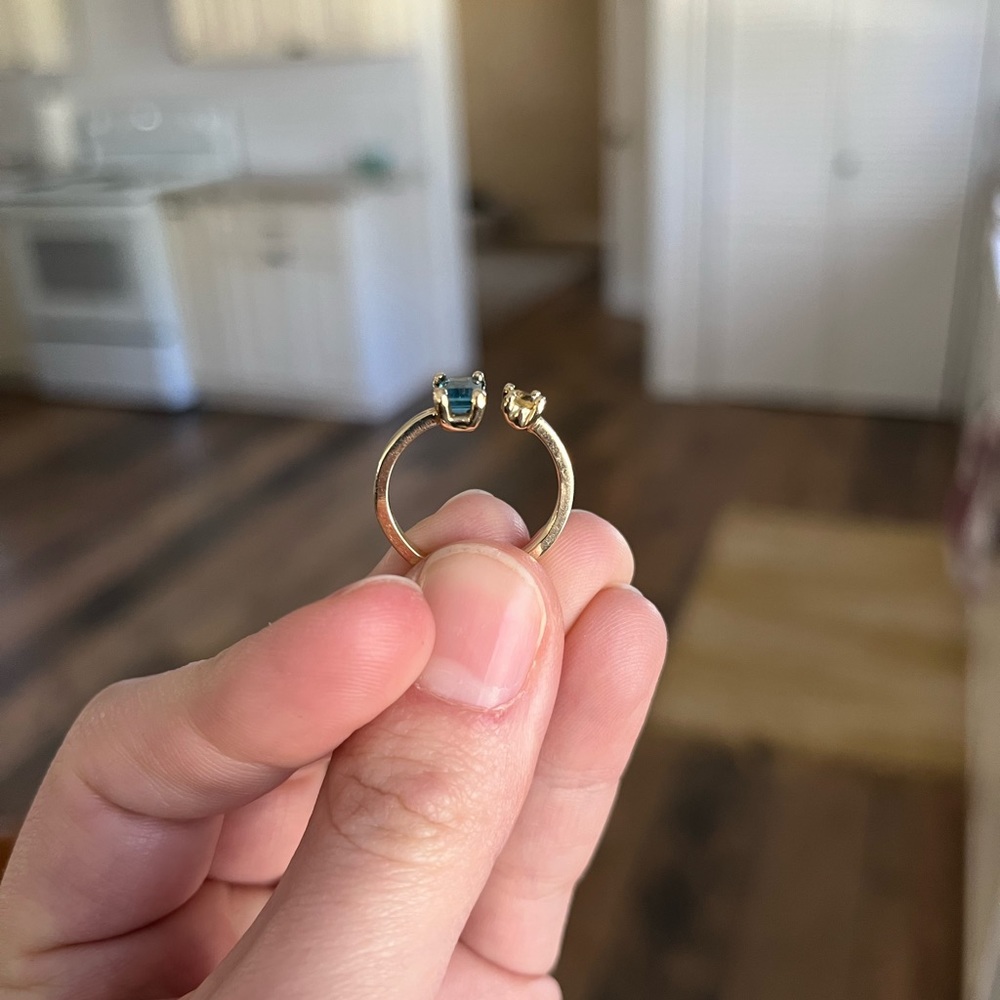 14k Gold Topaz & Citrine Ring - Picture 7 of 10